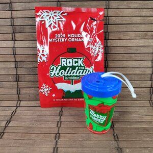 Dutch Bros 2025 Black Friday Rock The Holidays Green Merry & Amped Ornament